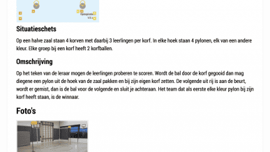 Voorbeeld van een volledig spel